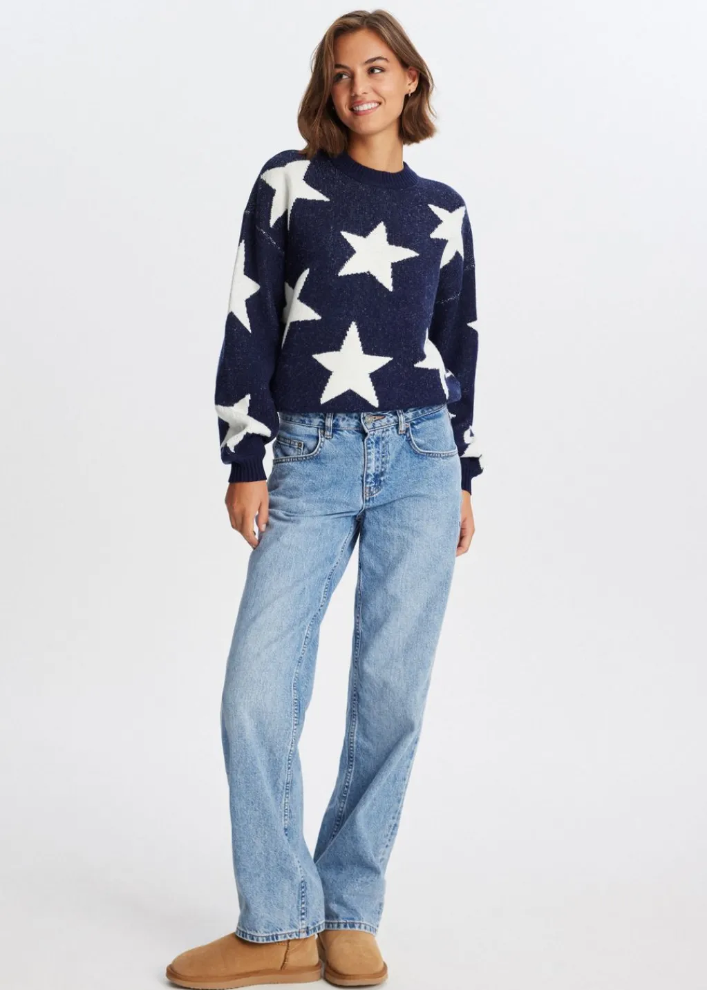 Truien En Vesten<The Sting Trui met sterren donkerblauw