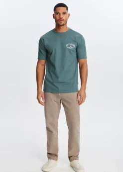 T-Shirts<The Sting T-shirt met print oester petrol
