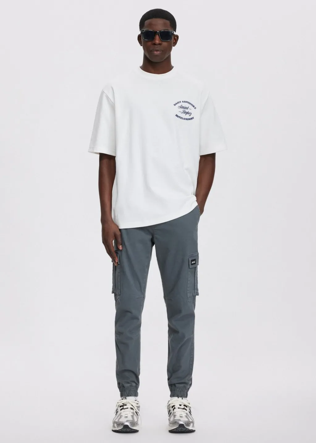 Broeken<The Sting Twill cargobroek donkergrijs