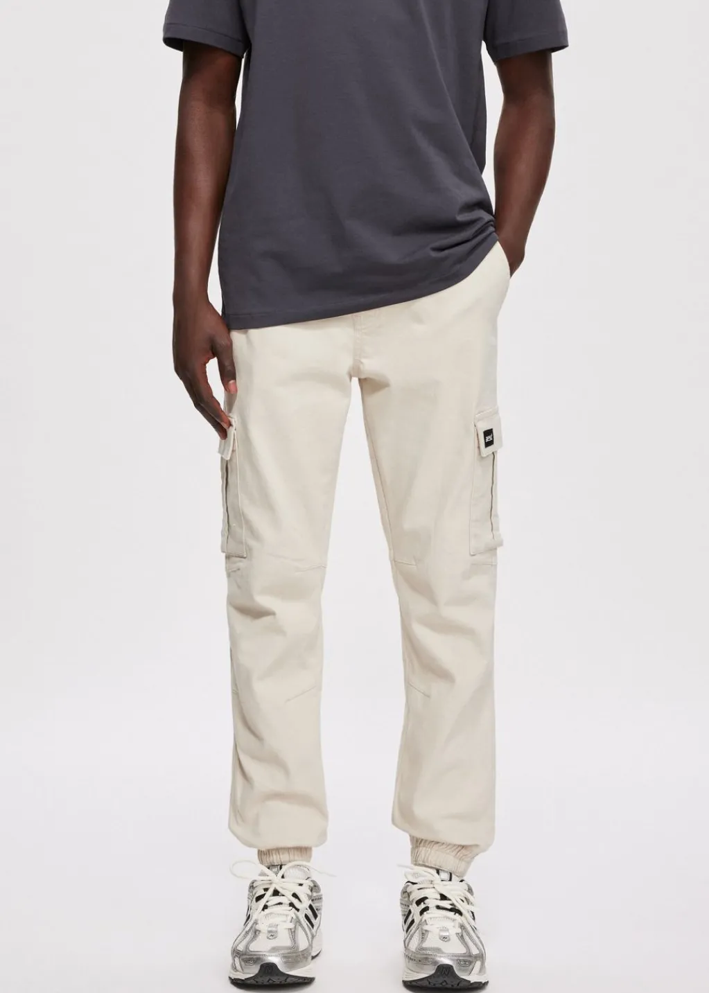 Broeken<The Sting Twill cargobroek ecru