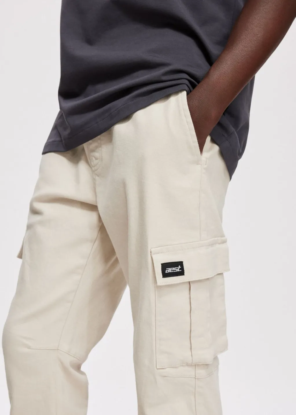 Broeken<The Sting Twill cargobroek ecru