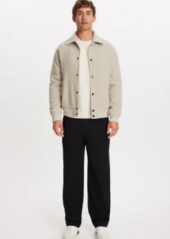 Jassen<The Sting Twill jas van wolmix zand gemêleerd