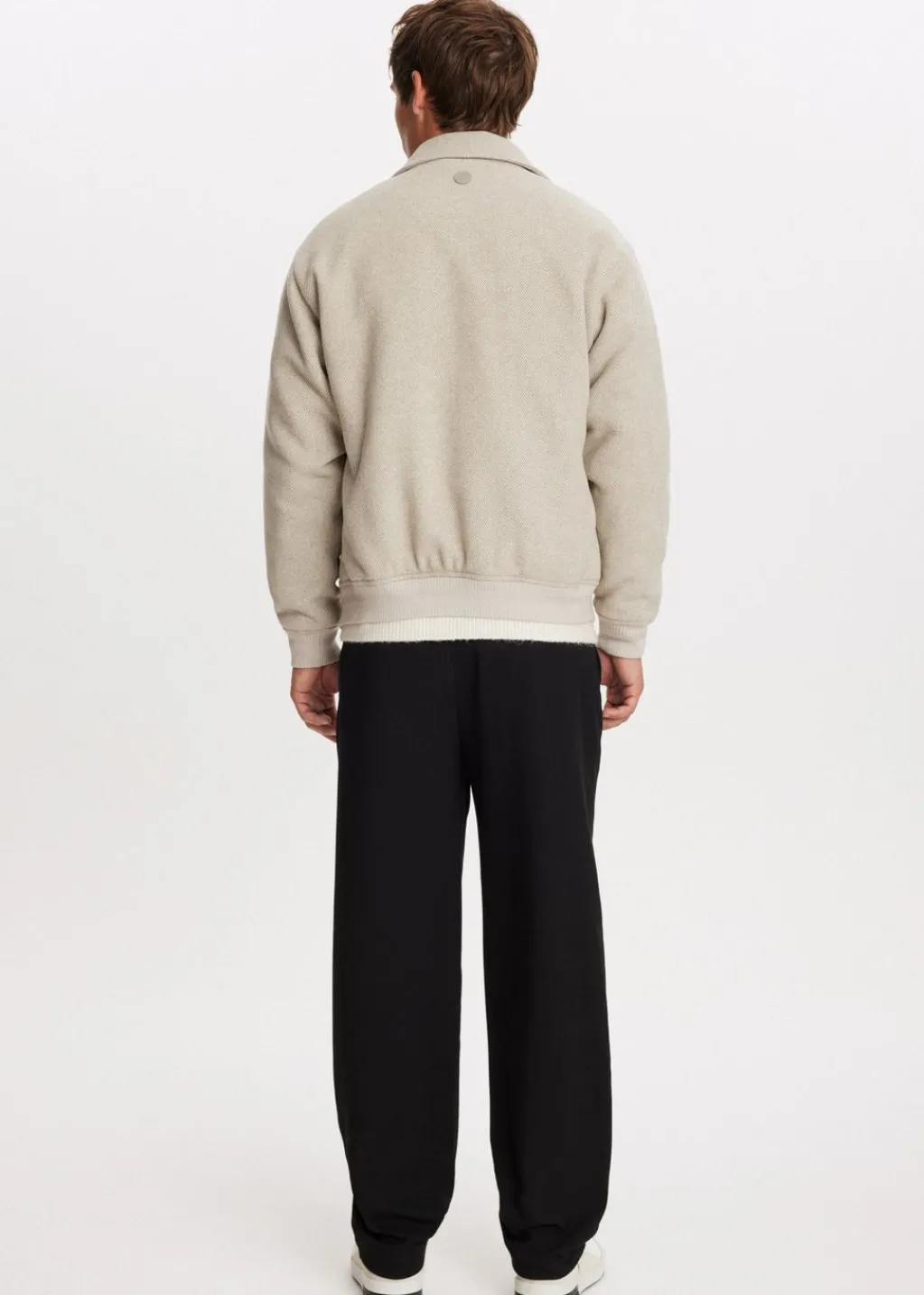 Jassen<The Sting Twill jas van wolmix zand gemêleerd