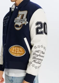 Jassen<The Sting Varsity jacket worldwide donkerblauw
