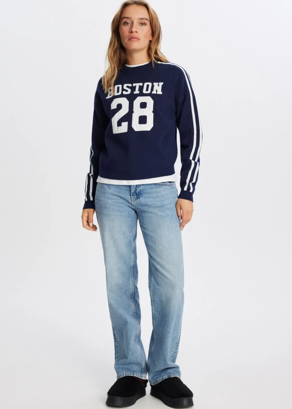 Truien En Vesten<The Sting Varsity trui donkerblauw