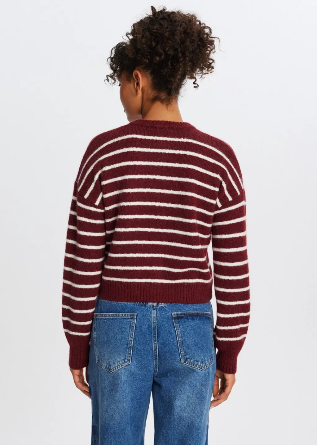 Truien En Vesten<The Sting Vest met balloon mouwen donkerrood