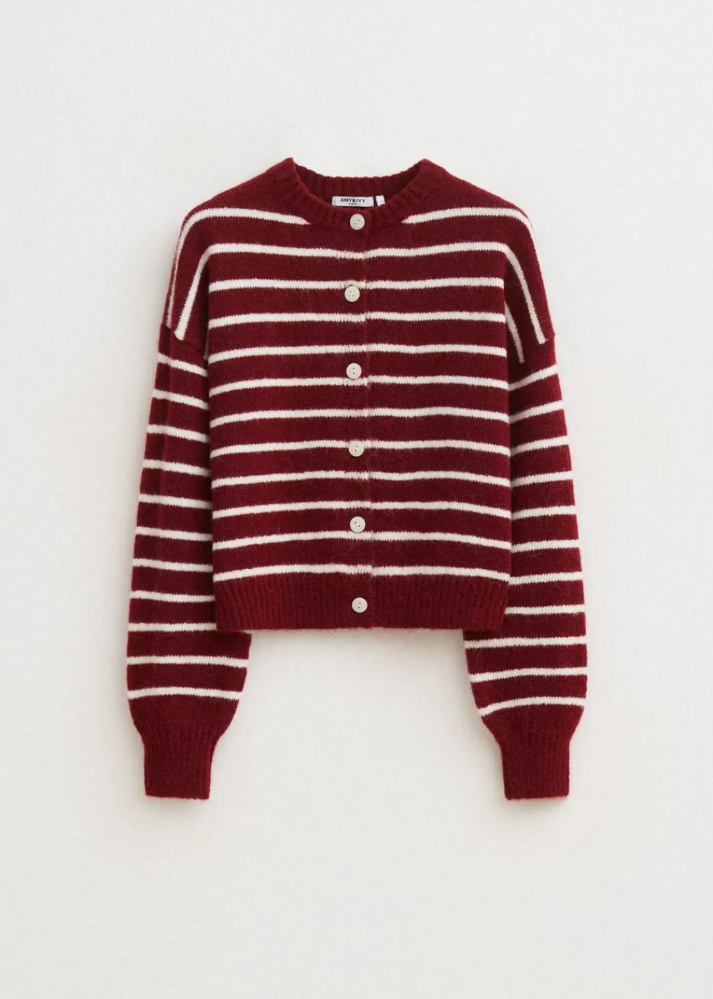 Truien En Vesten<The Sting Vest met balloon mouwen donkerrood
