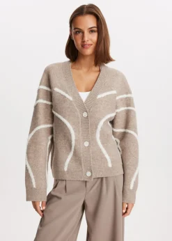 Truien En Vesten<The Sting Vest met 3D patroon taupe