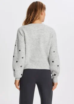 Truien En Vesten<The Sting Vest met hartjesmouwen grijs, licht melee