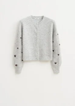 Truien En Vesten<The Sting Vest met hartjesmouwen grijs, licht melee