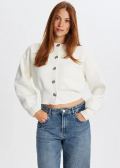 Truien En Vesten<The Sting Vest met pofdetail wit, off-white