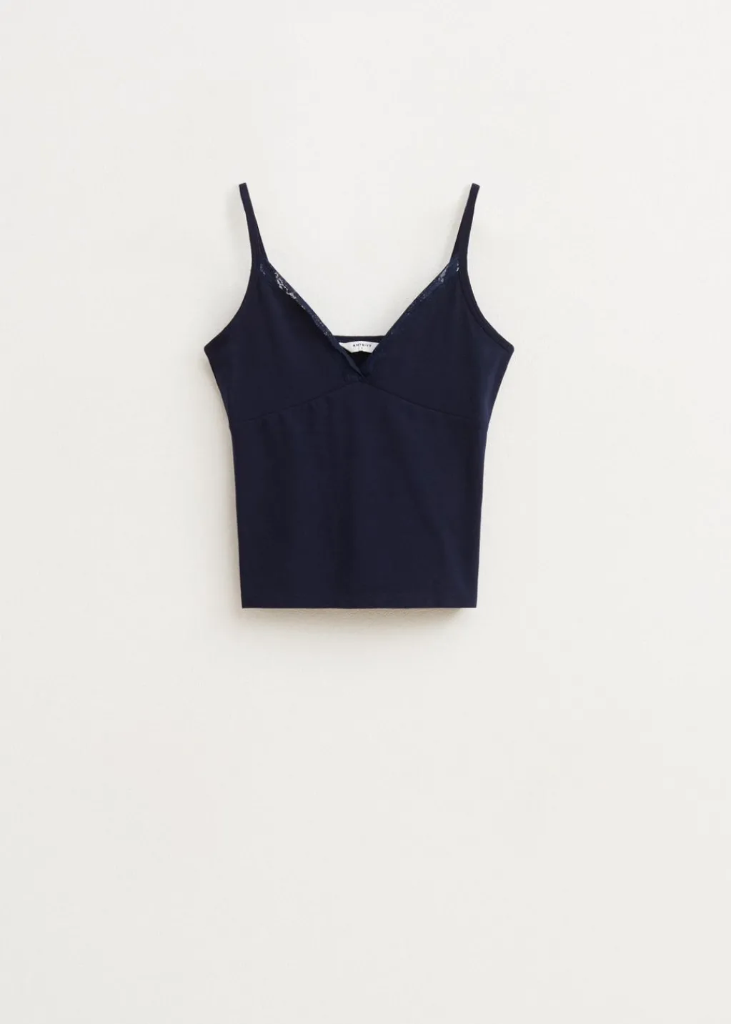 Basics|Singlets<The Sting V-hals singlet met kant donkerblauw