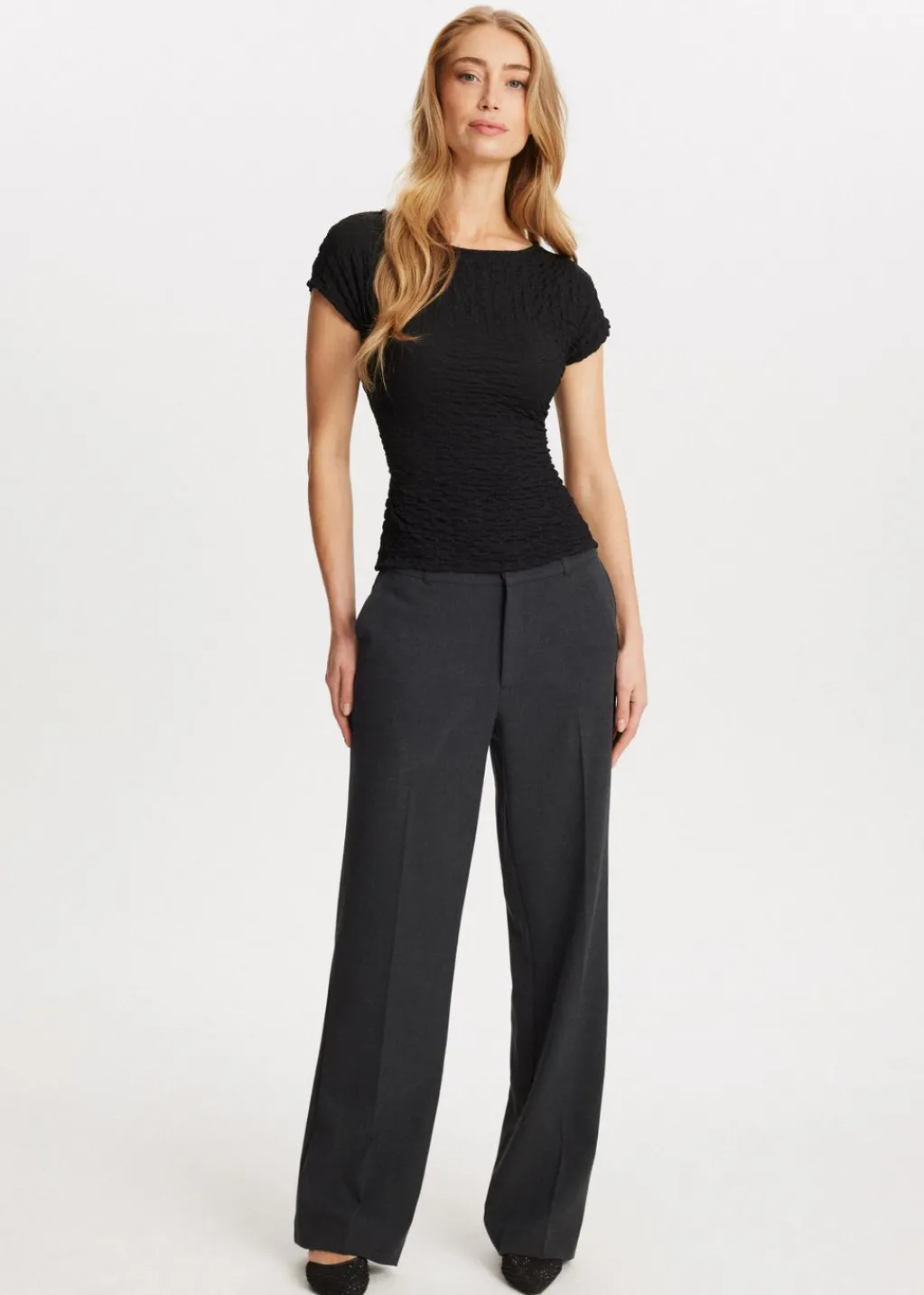 Basics|Broeken<The Sting Wide leg pantalon antraciet