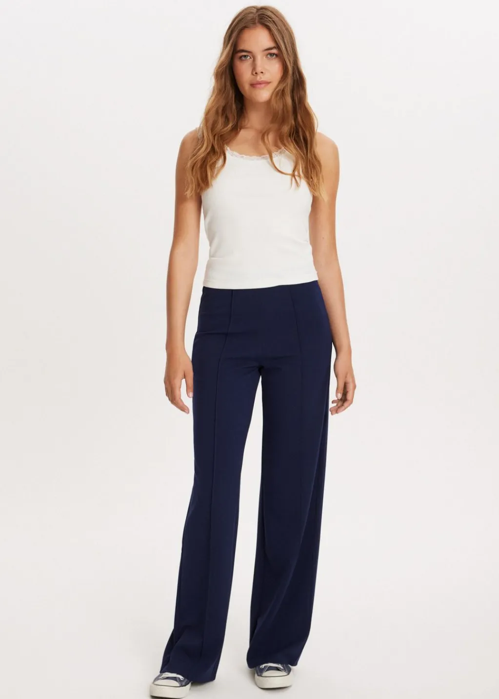 Basics|Broeken<The Sting Wijde broek donkerblauw