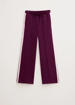 Broeken<The Sting Wijde broek met streep aubergine